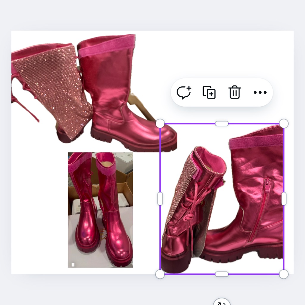 Pink Boots With Detachable Accessories